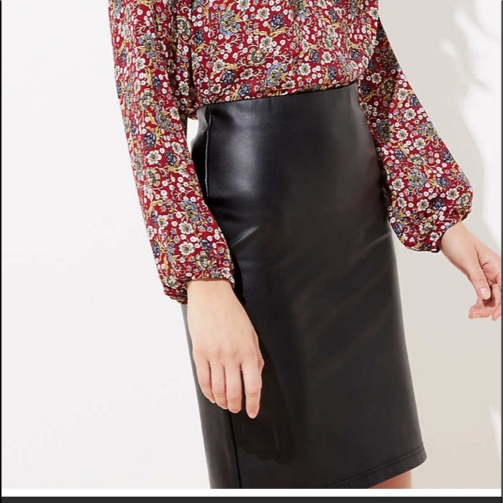 Lift faux leather pencil skirt, petite medium